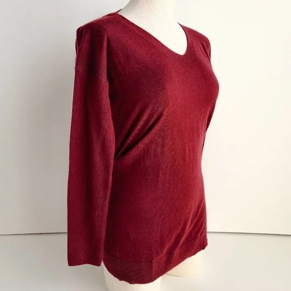 Vimmia Shavasana Reversible Sweater Womens XS Burgundy Long Sleeve New w/ Tag